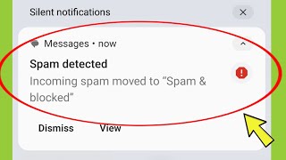 Messages | Spam Detected incoming spam moved to spam & blocked in android Phone screenshot 1