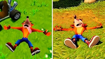 Crash Team Racing Nitro-Fueled vs Original Graphics Comparison (Crash Bandicoot)