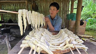 Harvest bamboo shoots, process and preserve - cooking | Solo Survival