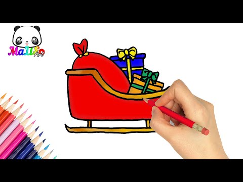 Рисуем сани Деда Мороза! How to draw a Santa Claus sleigh! Новогодние рисунки!