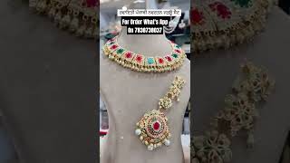 Goldplated aari jadau set l party wear jewellery l choker set l jewellery l #shorts #short