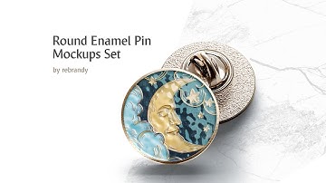 Round Enamel Pin Mockups Set Presentation