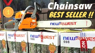 Unboxing Review Chainsaw New West 20&quot; Laser Nose Chain Oregon 36T Install Full SPEC Test SINSO