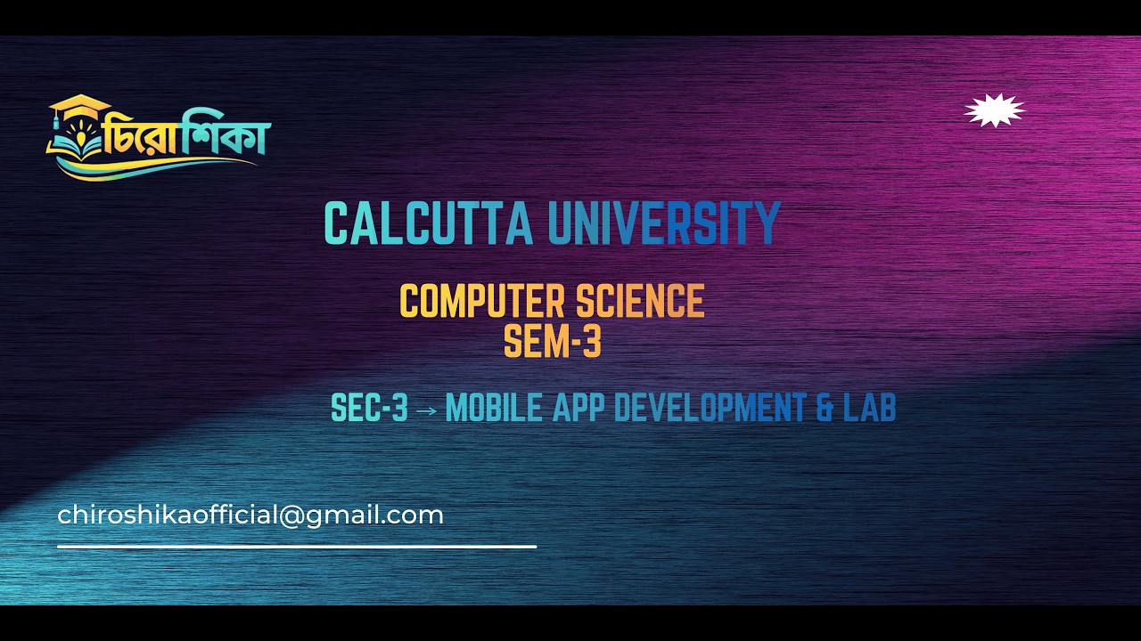 Mobile Application Development Full Syllabus  Flutter & Dart | CU | Sem 3  SEC - 3