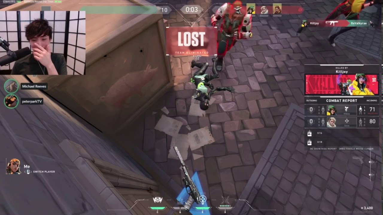 Sykkuno destroys the entire other team (funny valorant moments)