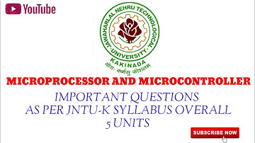 MICROPROCESSOR AND MICROCONTROLLER IMPORTANT QUESTIONS AS PER JNTUK SYLLABUS OVERALL 5 UNITS #mpmc