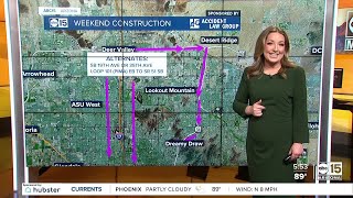 Weekend freeway construction happening around the Valley