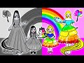 Paper Dolls Dress Up - Sadako & Rapunzel Mother and Daughter Dress Handmade - Fairy Tales #69
