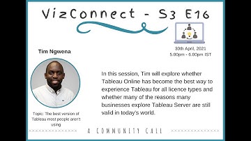 VizConnect THE BEST VERSION OF TABLEAU MOST PEOPLE AREN