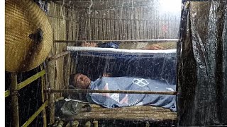 camping-drenched in the rain all night-the pleasure of sleeping in the forest under the non-stop ...