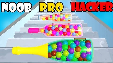 NOOB vs PRO vs HACKER - Bottle Runner Gun | Gameplay Walkthrough (Android,iOS)