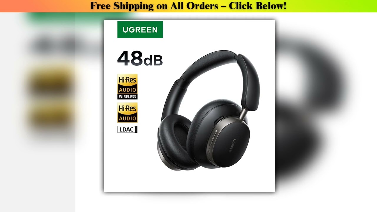 UGREEN Studio Pro 48dB ANC Wireless Headphones Over Ear Bluetooth Earphones Active Noise Cancellati
