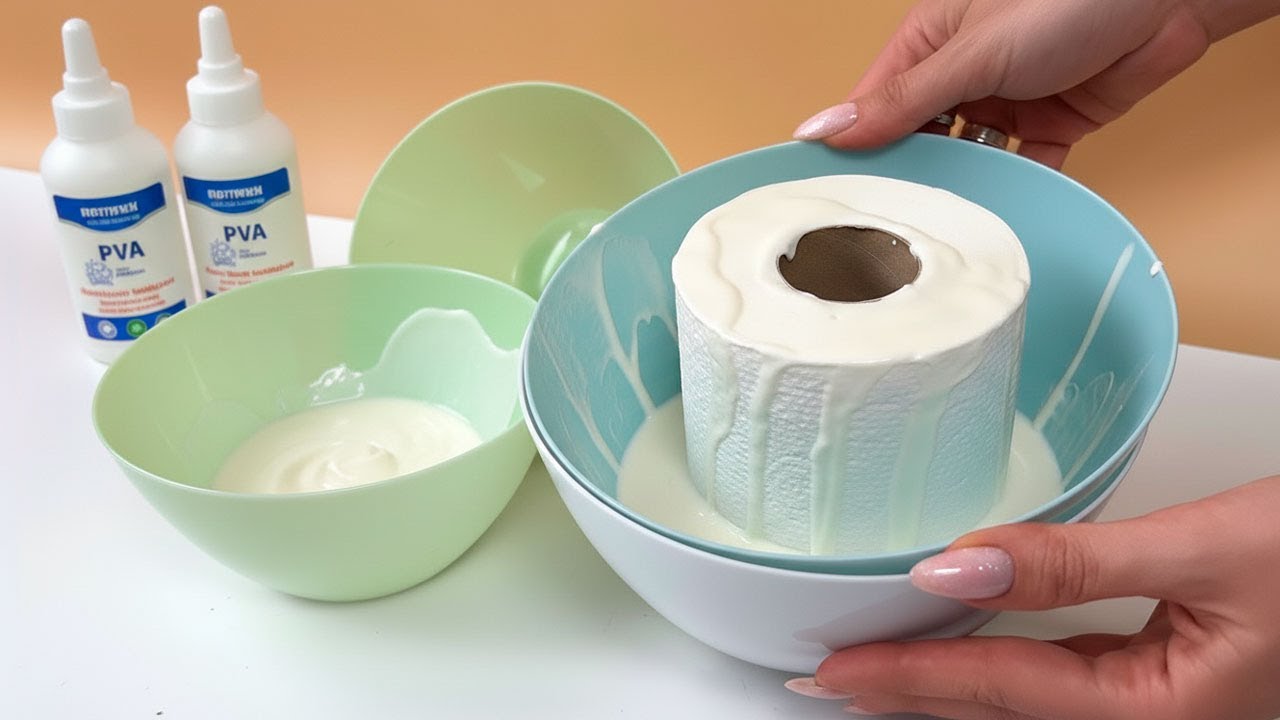 GENIUS!😍 MAKING BEAUTIFUL DECOR FROM TOILET PAPER, PVA GLUE AND USUALLY A PLATE! DIY