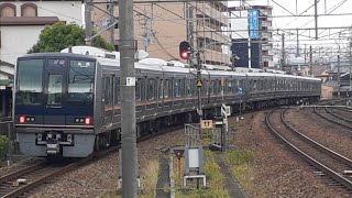 [検査開け]207系H2編成＋S36編成普通高槻行き 川西池田駅発車