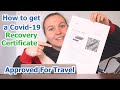 How to Get a Covid-19 Recovery Certificate Approved for Travel I Suitable for Travel in The EU, US +