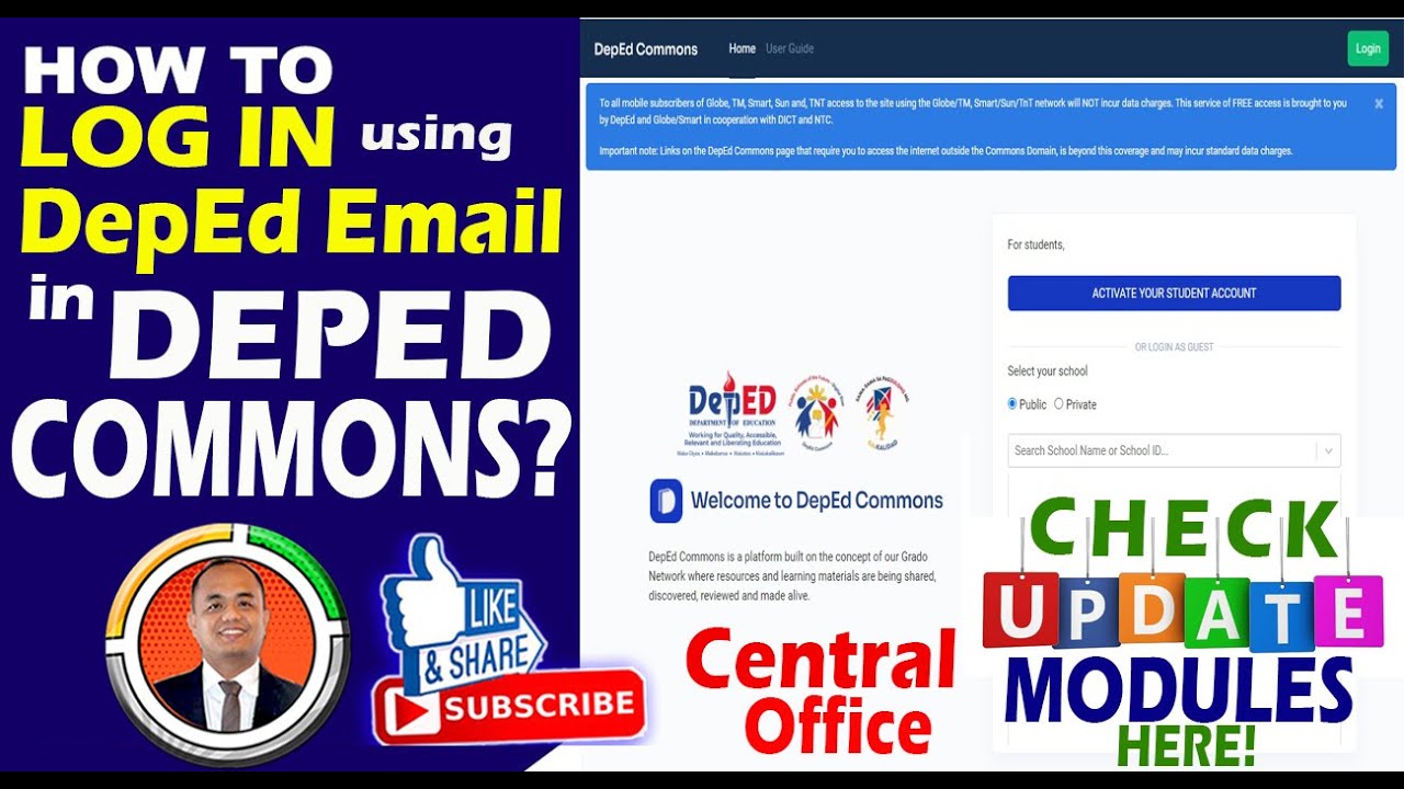 Log In DepEd Commons Using DepEd Email I by SiRymon - YouTube