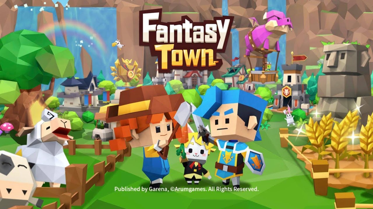 เกม fantasy  New Update  [Gameplay] Fantasy Town - Garena phát hành game nông trại dạng Minecraft