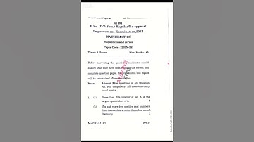 Bsc NM 4th semester sequence and series question paper 2023, igu merrpur rewari