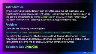 Preserving XML Formatting When Parsing with Dart's xml Package