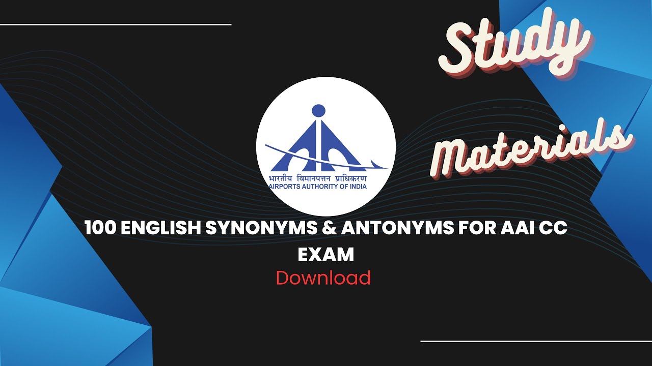 AAI CC Exam Study Material || English 