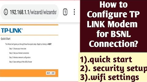 How to configure TP link modem for BSNL?