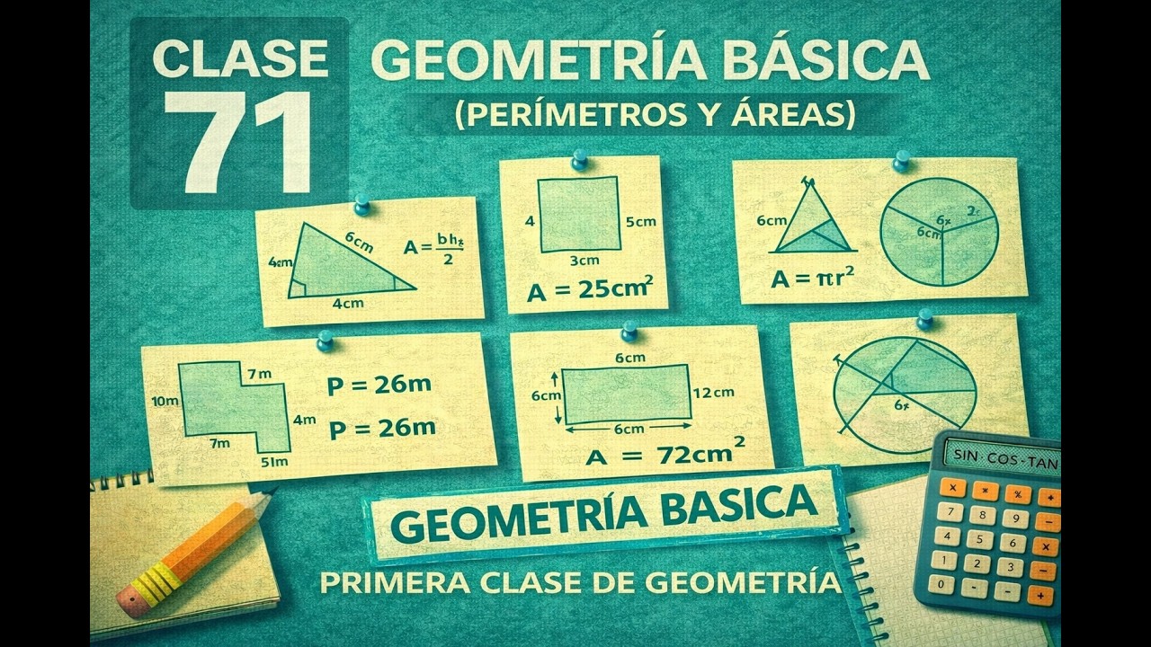 🧮 Clase 71 – Geometría Básica (Perímetros y Áreas) | Matemáticas Desde Cero