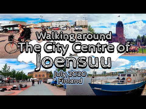 Walking around the City Centre of Joensuu, July 2020, Finland [4K]