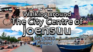 Walking around the City Centre of Joensuu, July 2020, Finland [4K] #slowtv