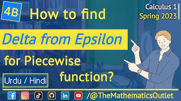 Epsilon delta definition of limit of piecewise function proof in urdu hindi || Lec 4B