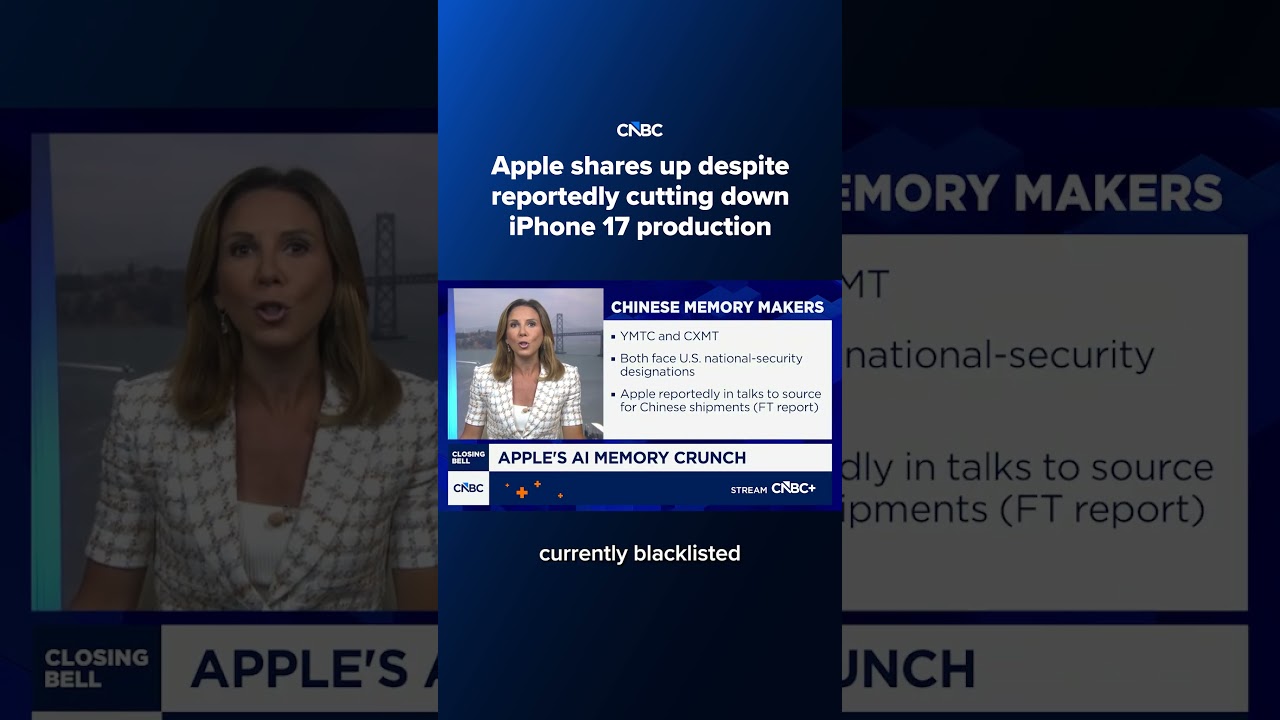 Apple shares up despite reportedly cutting down iPhone 17 production