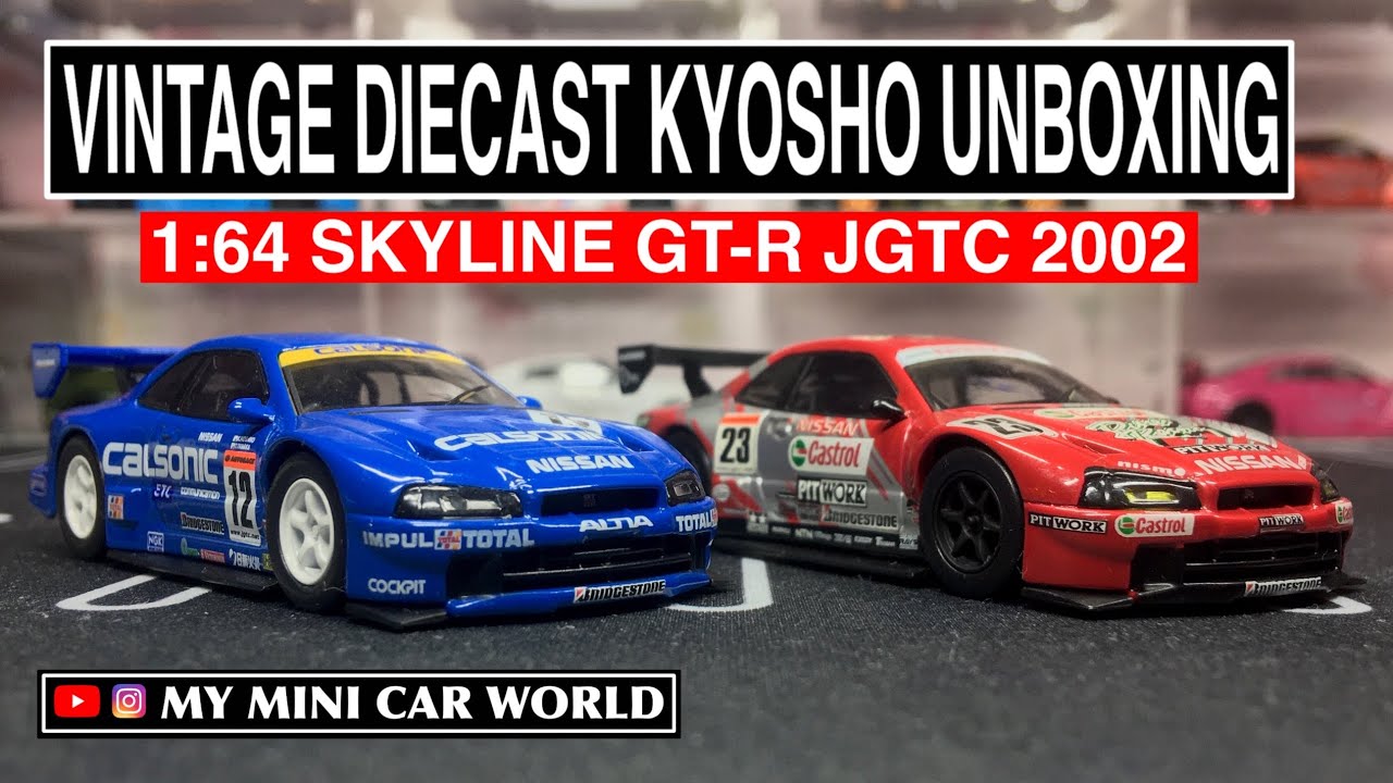 【MY MINI CAR WORLD】UNBOXING KYOSHO 1/64 SKYLINE GT-R JGTC 2002