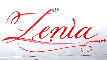 Zenia Name Signature Calligraphy Status | How to write with Cut Maker  #calligraphy #cursive