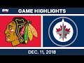 NHL Highlights | Blackhawks vs. Jets - Dec 11, 2018