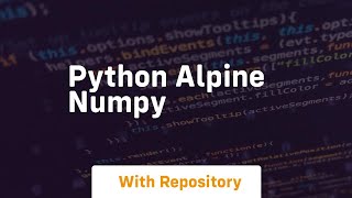 python alpine numpy
