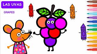 🌟 Color & Learn: Las Uvas 🍇(Grapes) in Spanish with Ramona! 🎨 #spanishforkids