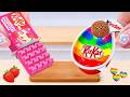 Miniature Rainbow Cake Decorating 🍫🌈 ASMR Perfect Rainbow Chocolate KITKAT with KINDER 🍰