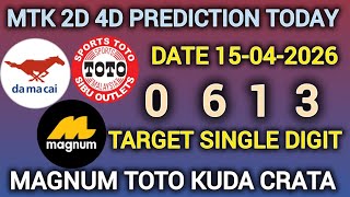 15-04-2026 MTK 4D CHART TODAY | Magnum Sports Toto Kuda Prediction Today | MTK 4D WIN PROOF INSIDE