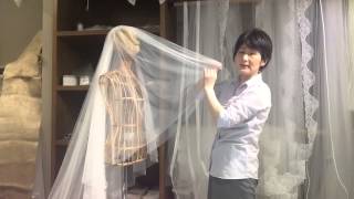 ウェディングベール フロント70cm サイド100cm 幅の広いイタリアチュール