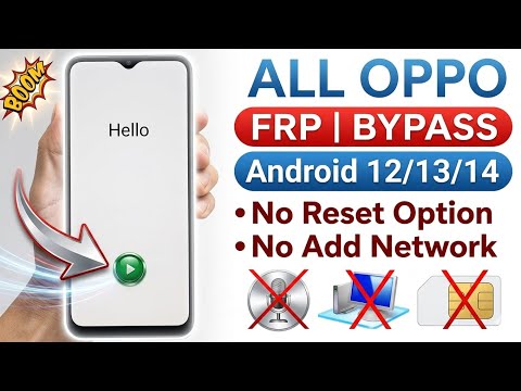 All OPPO FRP BYPASS | Android 12/13/14 | New Method | Oppo Mobile Google Account Bypass Without Pc