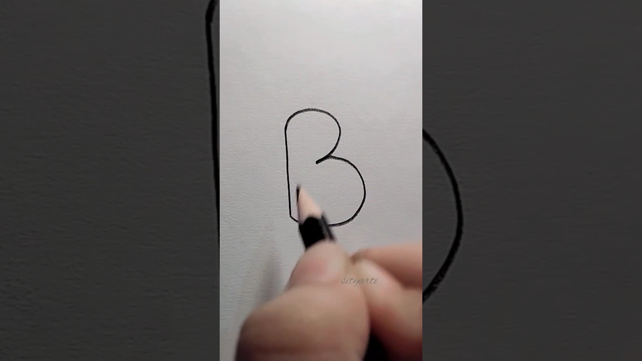 How to draw Bunny with letter B 