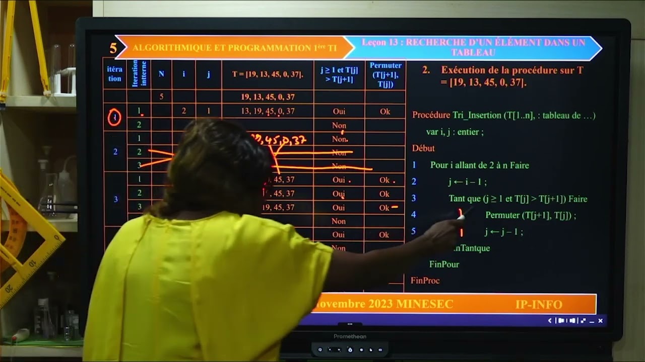 IP-INFO ALGO-PROG 1ere TI Leçon 13 Recherche d’un élément dans un tableau