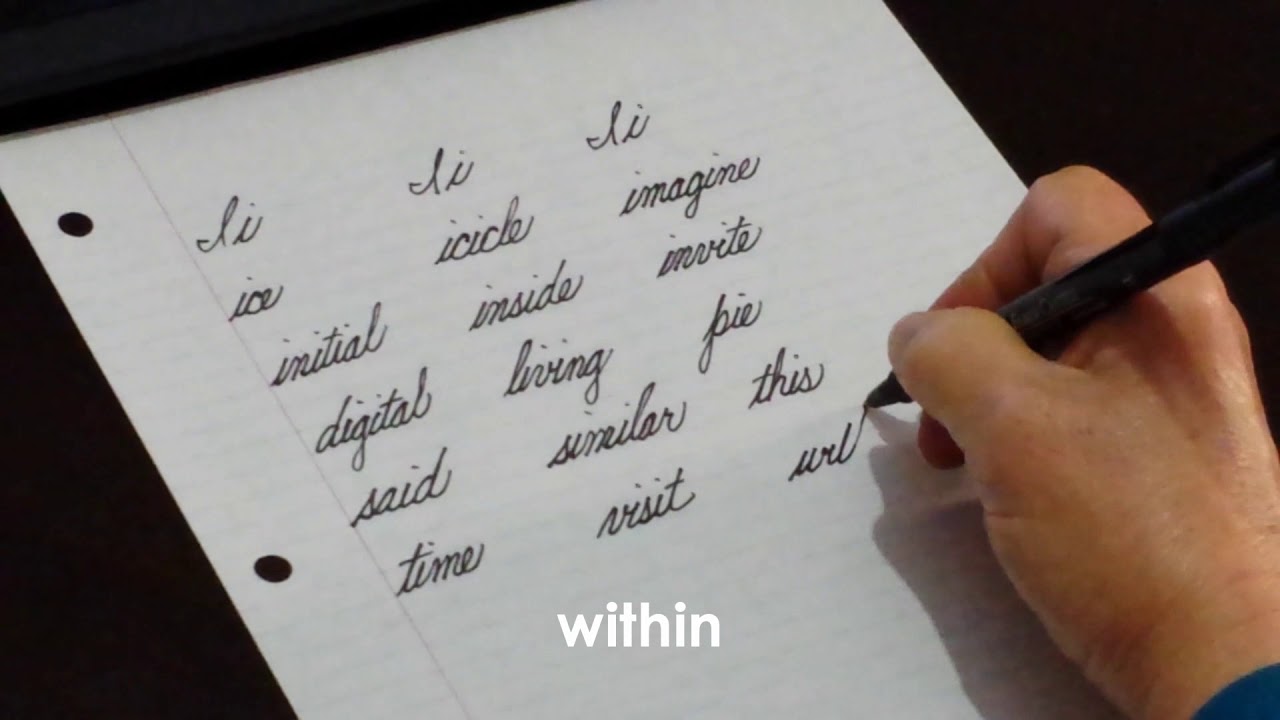 Cursive Writing Practice Letter I YouTube