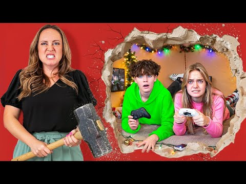 My Daughter Built a SECRET GAME ROOM Hideout