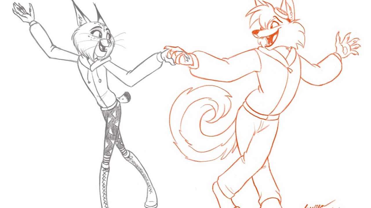 Karlamon x Nooshy dance timelapse (drawn by @TheAbbeyRoadie)