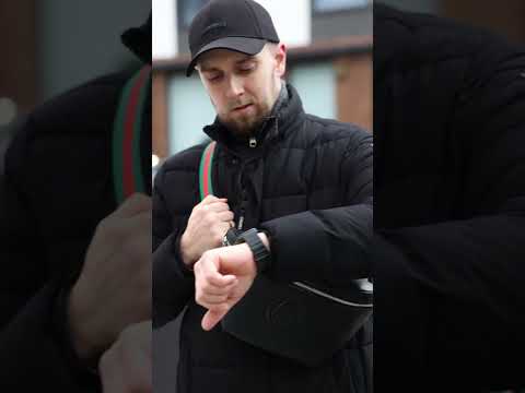 Бананка GG Leather Belt Bag Black, видео 1