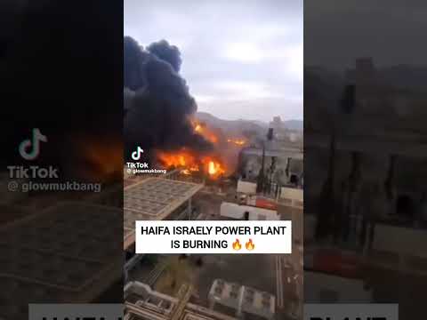 Israeli Power Plant In Fire After Iranian Airstrike Iran Israel Powerplant Haifa War Conflict