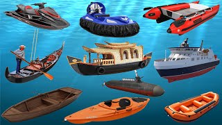 Water Vehicles Names for kids | Water Transport Vehicles for toddlers