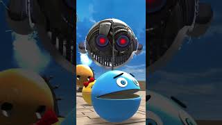 Blue Pacman Trying To Save Ms Pacman