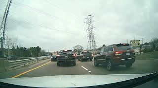 Driving along Route 1 South in Massachusetts `