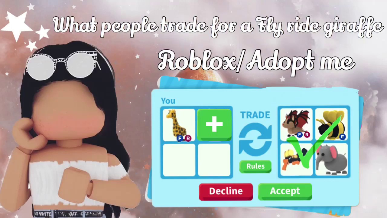 Fly Ride Giraffe Seeing what people trade for a fly ride giraffe! ||Roblox/ Adopt me ...